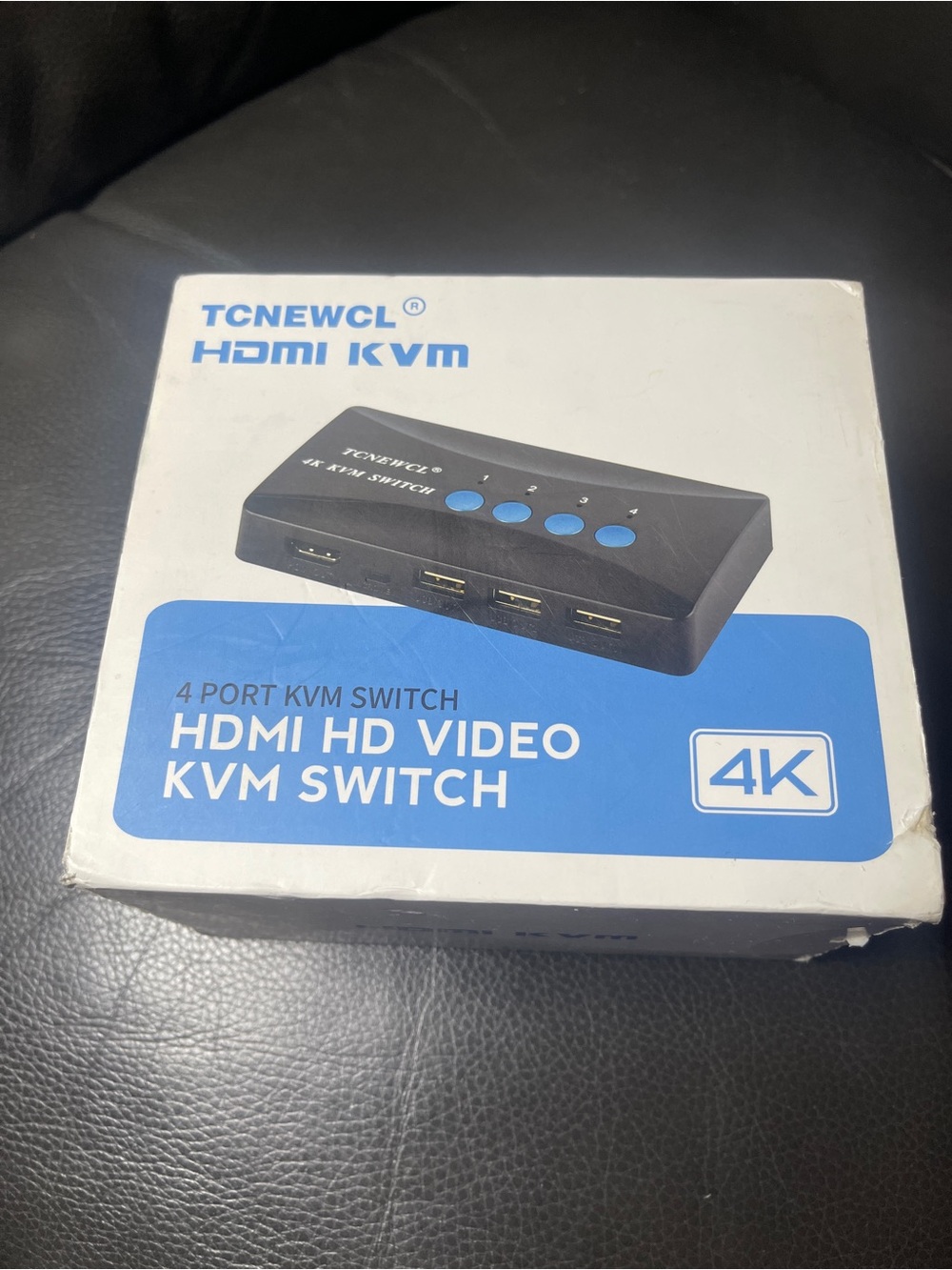 TCNEWCL 4-Port 4K HDMI KVM Switch Box 1:4 w/ Remote, USB & HDMI Cables